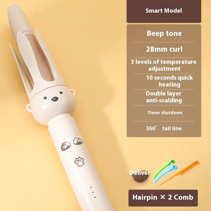 Beige anion automatic hair curler with FSH208 negative ion technology and hair stick