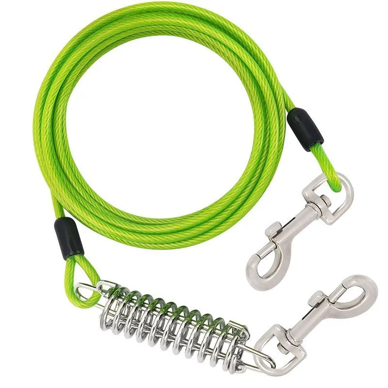 Anti-bite dog leash with steel wire core and Martin buckle stud, thick rope design, available in multiple colours and lengths