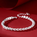 S999 pure silver phoenix tail bracelet for women, simple style, silver colour, 20cm length