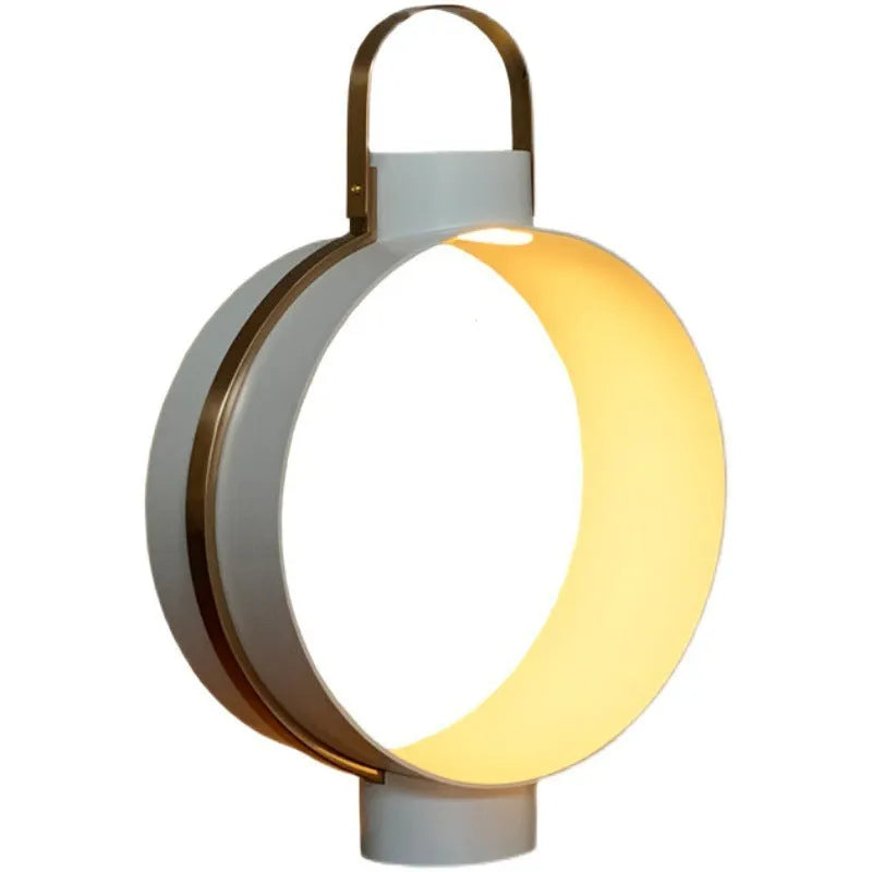 White metal Nordic minimalist table lamp 30x45cm on a desk