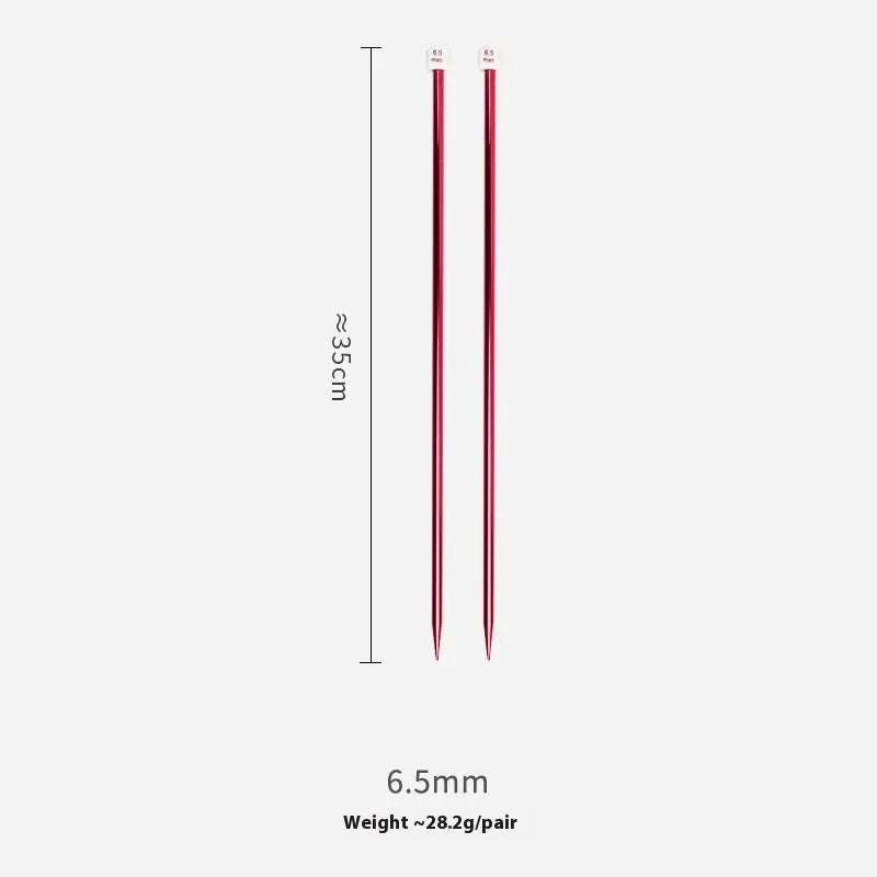 Lengthened crochet hook set with protective caps showing 14 different sizes from 2.0mm to 10.0mm
