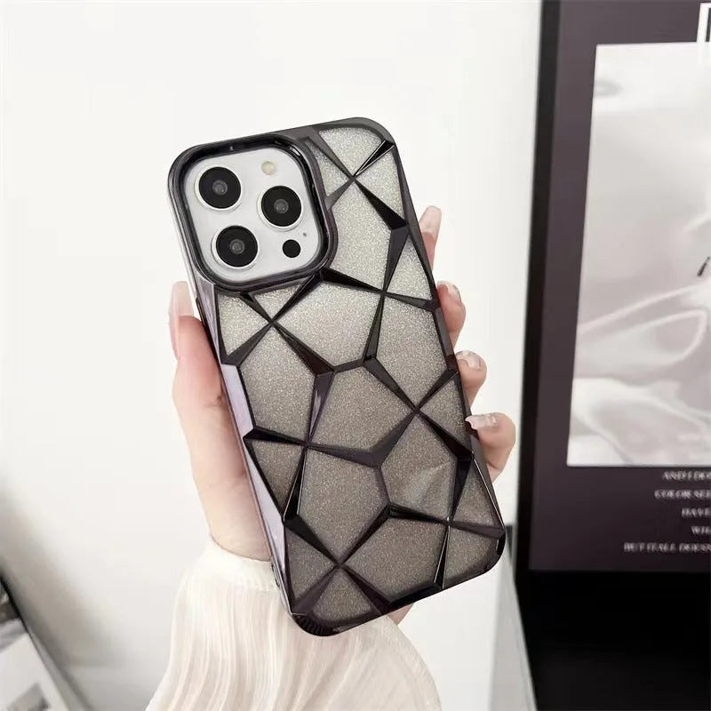 Gradient electroplating Water Cube phone case for iPhone with anti-fall TPU back cover in purple colour