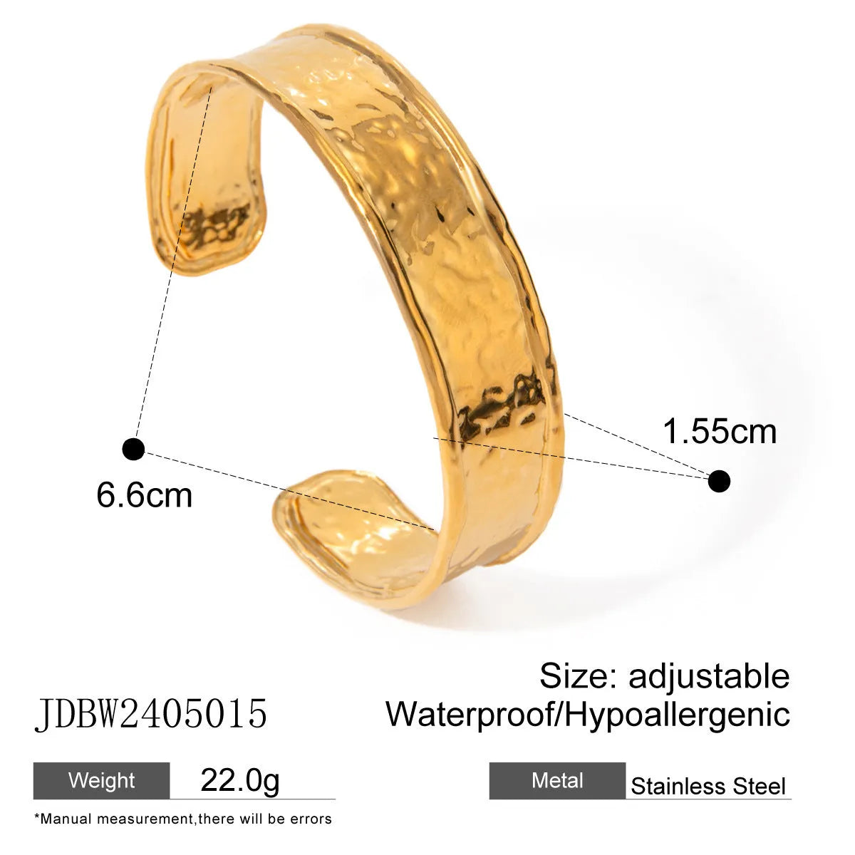 Stainless steel adjustable opening ring with electroplated colour finish