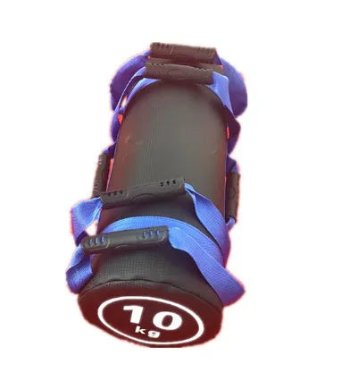 PVC fitness sandbag training bag in flat white leather colour for weight lifting and gym conditioning