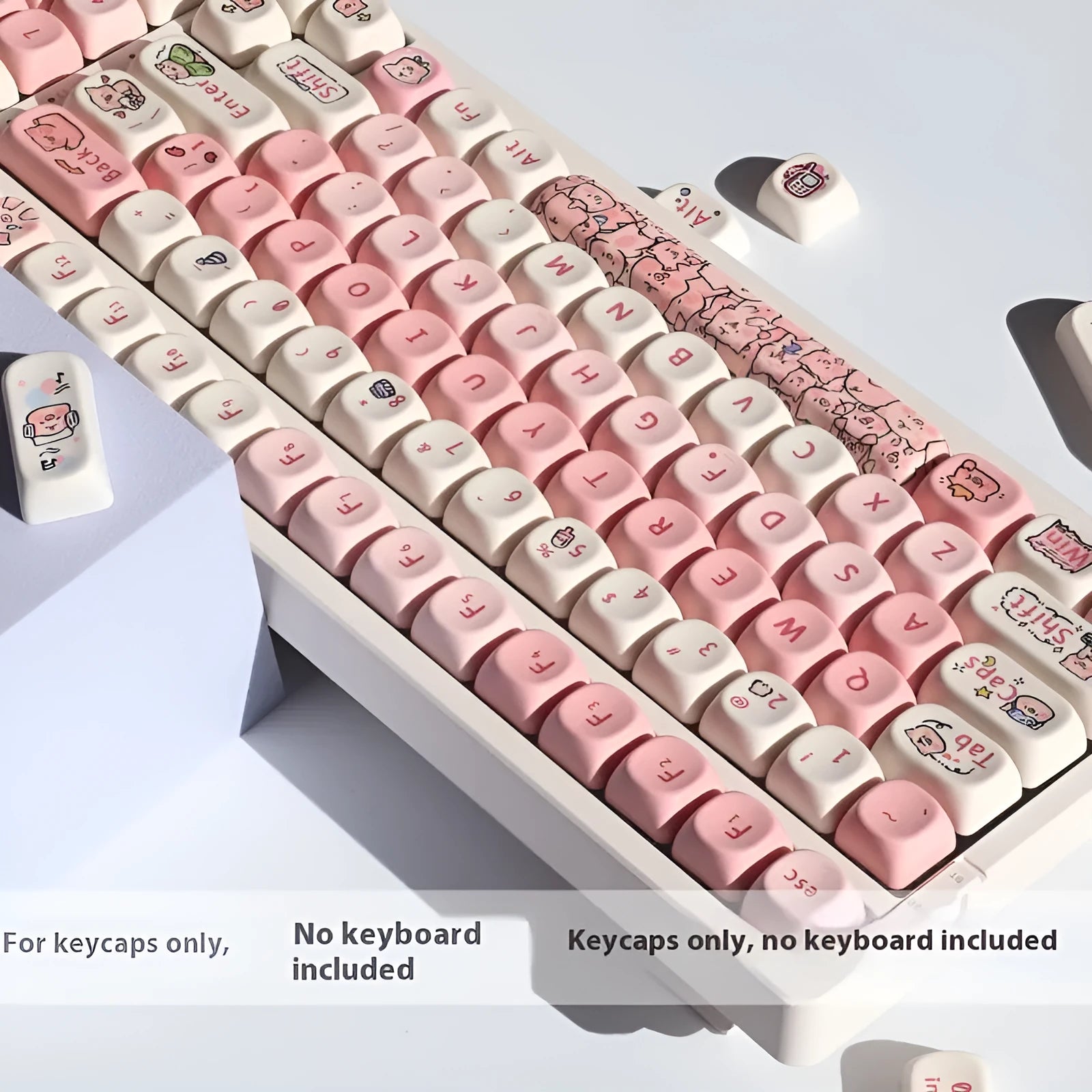 Pink pig key cap with fragrant element and detailed sublimation printing on all five sides for mechanical keyboards