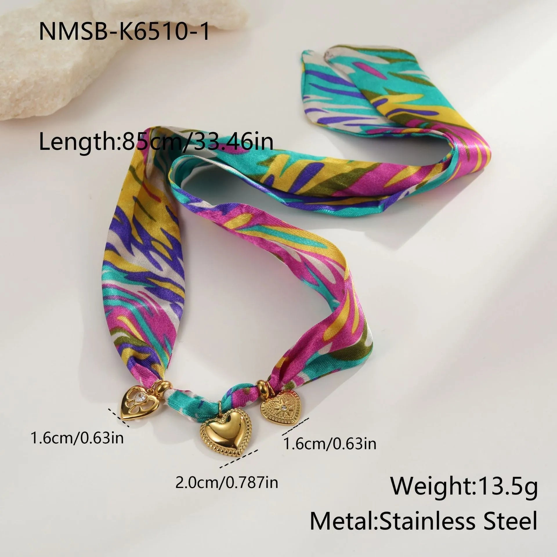 Gold-plated stainless steel necklace and bracelet set with geometric pendant on regular chain