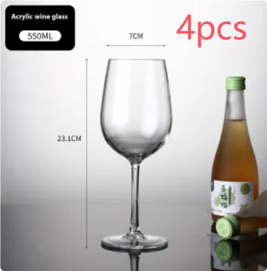 Modern simplicity PC acrylic wine glass with drop-resistant food-grade plastic construction