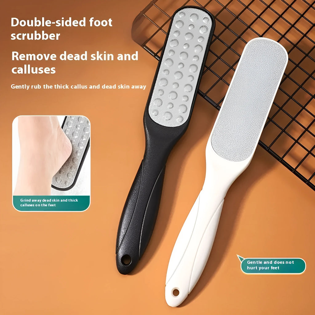 Stainless steel double-sided foot grinder file for hard skin removal.