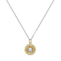 925 silver sunflower necklace with geometric daisy pendant on adjustable chain