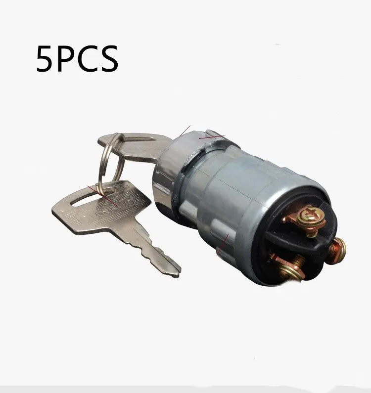 Copper ignition switch with key for trucks, forklifts and agricultural vehicles