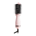 Pink multifunctional hair dryer with integrated comb attachments for styling