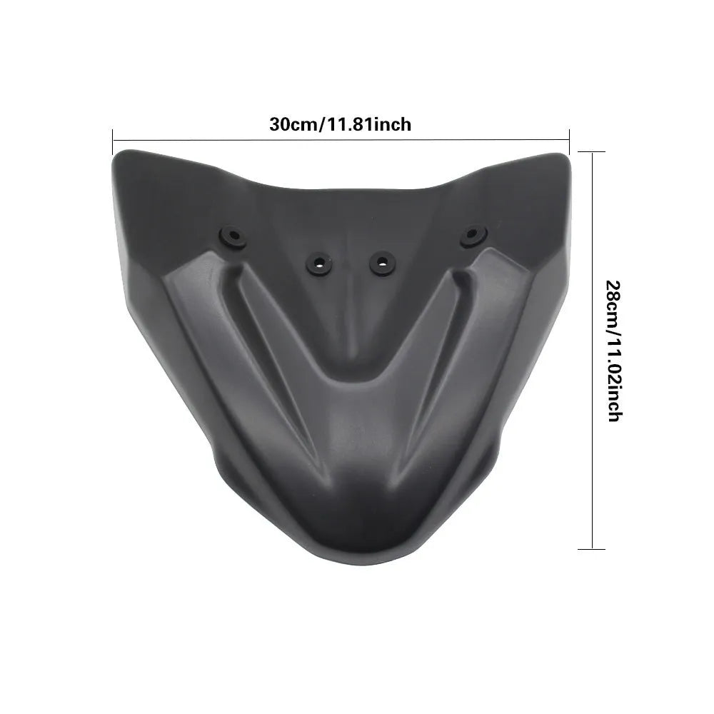 Black ABS plastic fixed front wind wing accessory for KTM 390 and 790 Adventure motorcycles