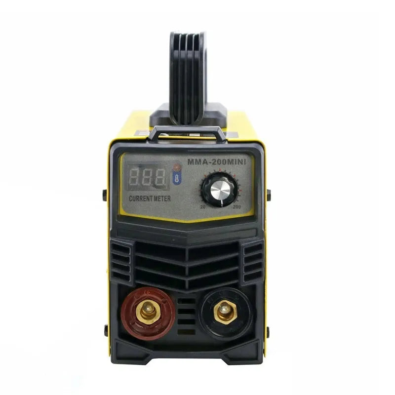 Household 220V inverter DC welding machine with welding tongs, grounding clamps, face shield, and brush hangers