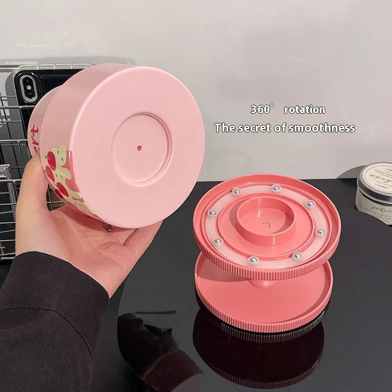 Japanese style rotating cosmetic brush storage barrel in beige colour with 18 litre capacity.