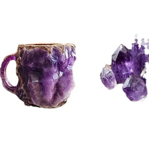 400ml resin mineral crystal coffee mug with handle in multiple colour options
