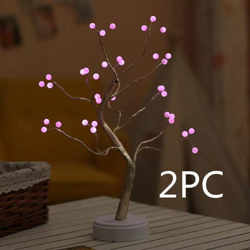 Christmas tree light with touch control, 108 LED firefly lights, USB powered decoration