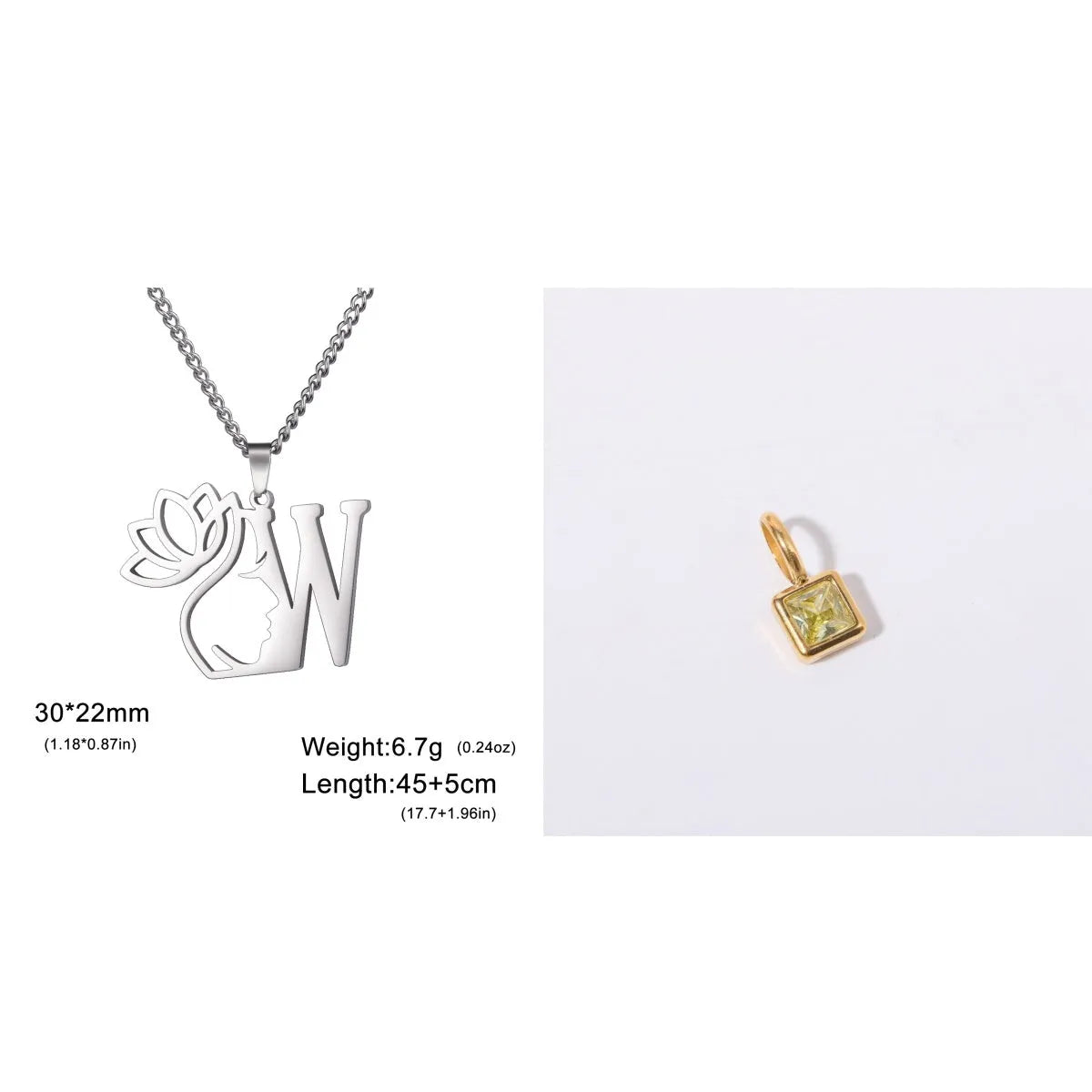 Stainless steel cross chain necklace with pendant in gold or silver electroplated finish