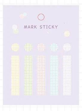 PVC index stickers in multiple colours and styles for notebook organisation