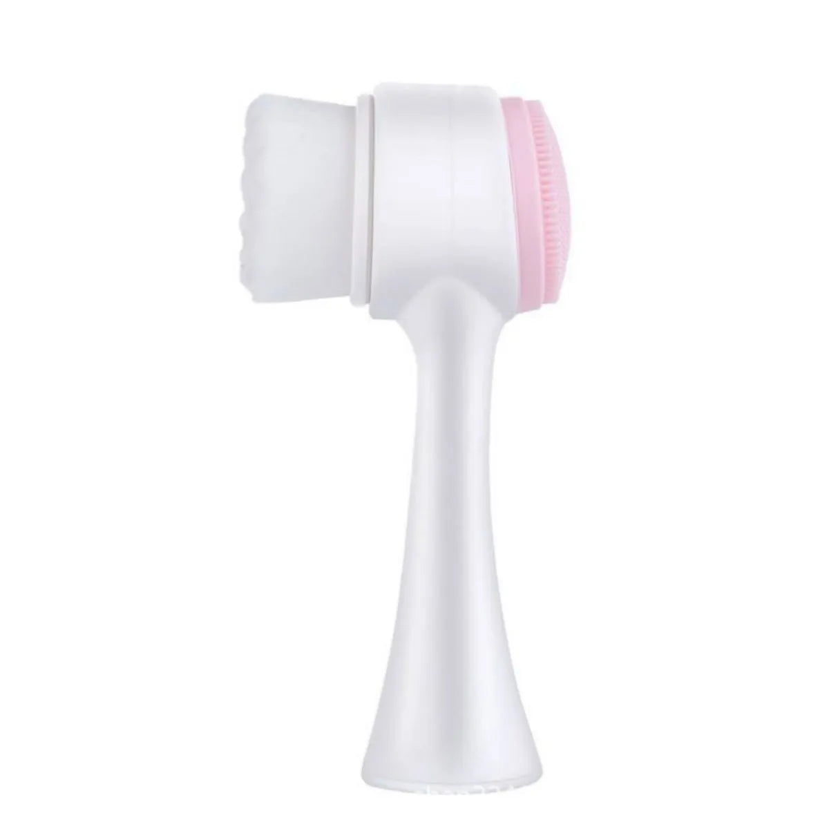 Blue and pink nylon pet paw brush grooming tool for dogs and cats with soft bristles