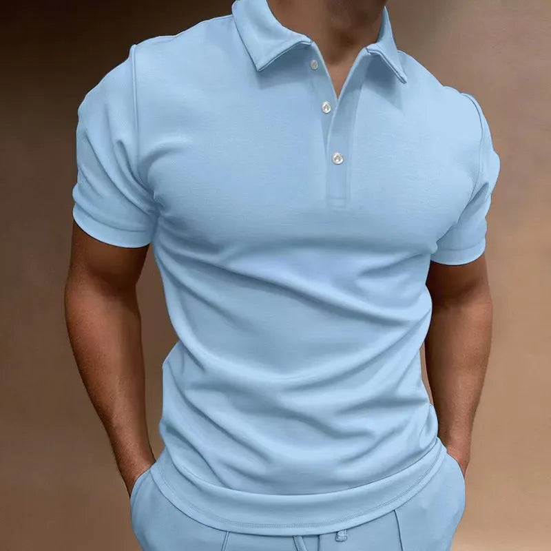 Men's loose fit cotton blend t-shirt in European and American sizing available in seven colours