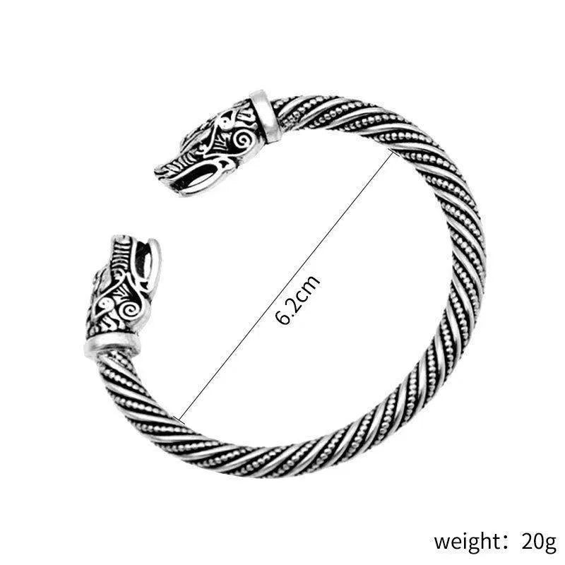 Retro Nordic faucet zodiac cow men's open bracelet in black zinc alloy electroplated finish