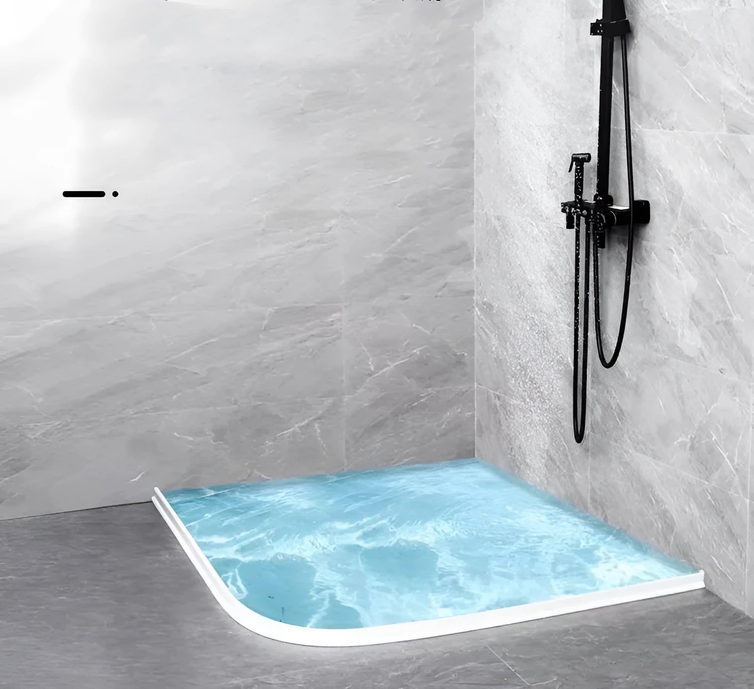 Flexible black TPE water blocking strip for bathroom floor dry wet separation