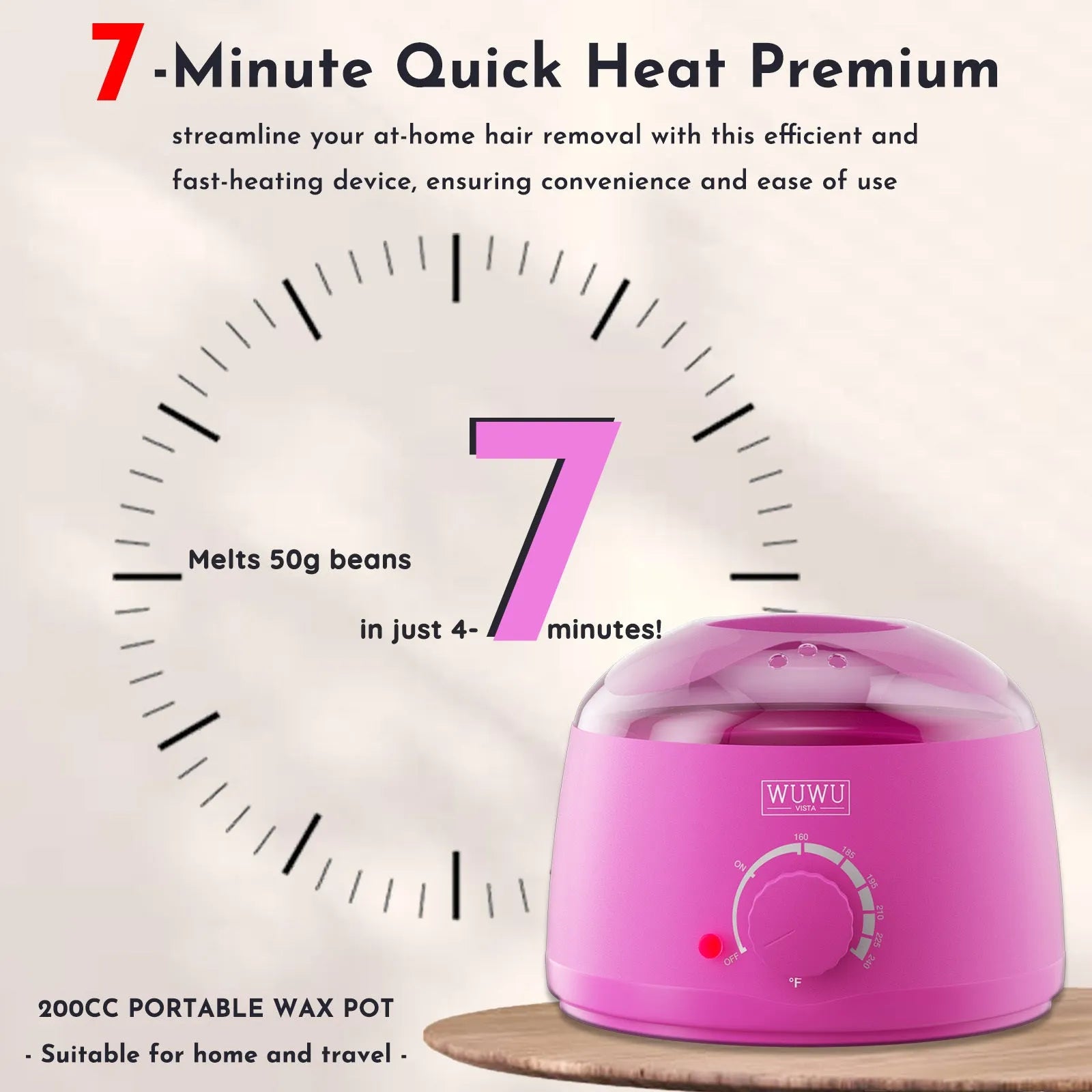 27-piece hair removal wax kit with wax machine, four colour wax beads, and wax sticks