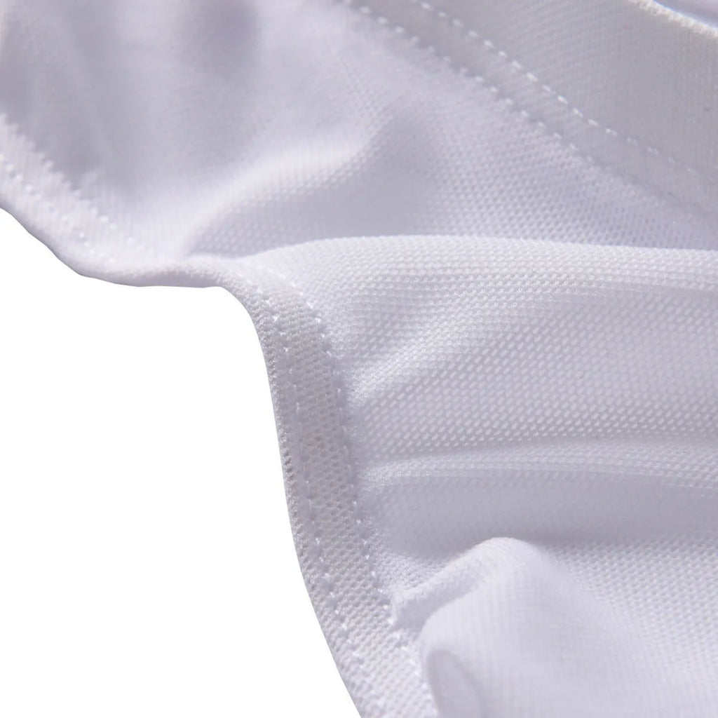 Men's black low waist ice silk shorts with quick-drying nylon fabric and triangular briefs style
