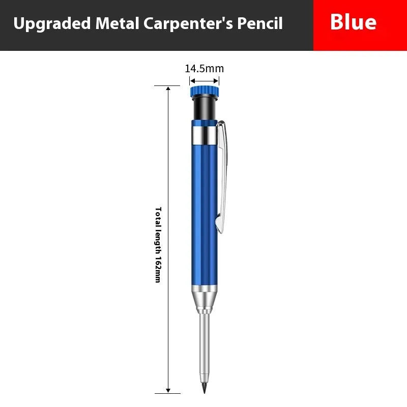 2.8mm metal long head carpenter's pencil with black refill core and single head design for deep hole marking