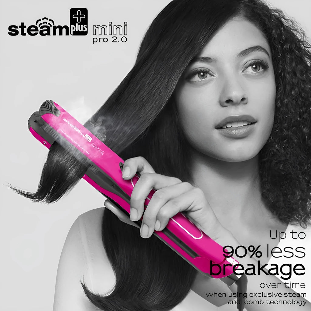 Mini steam splint spray hair straightener in champagne, purple or rose red colour