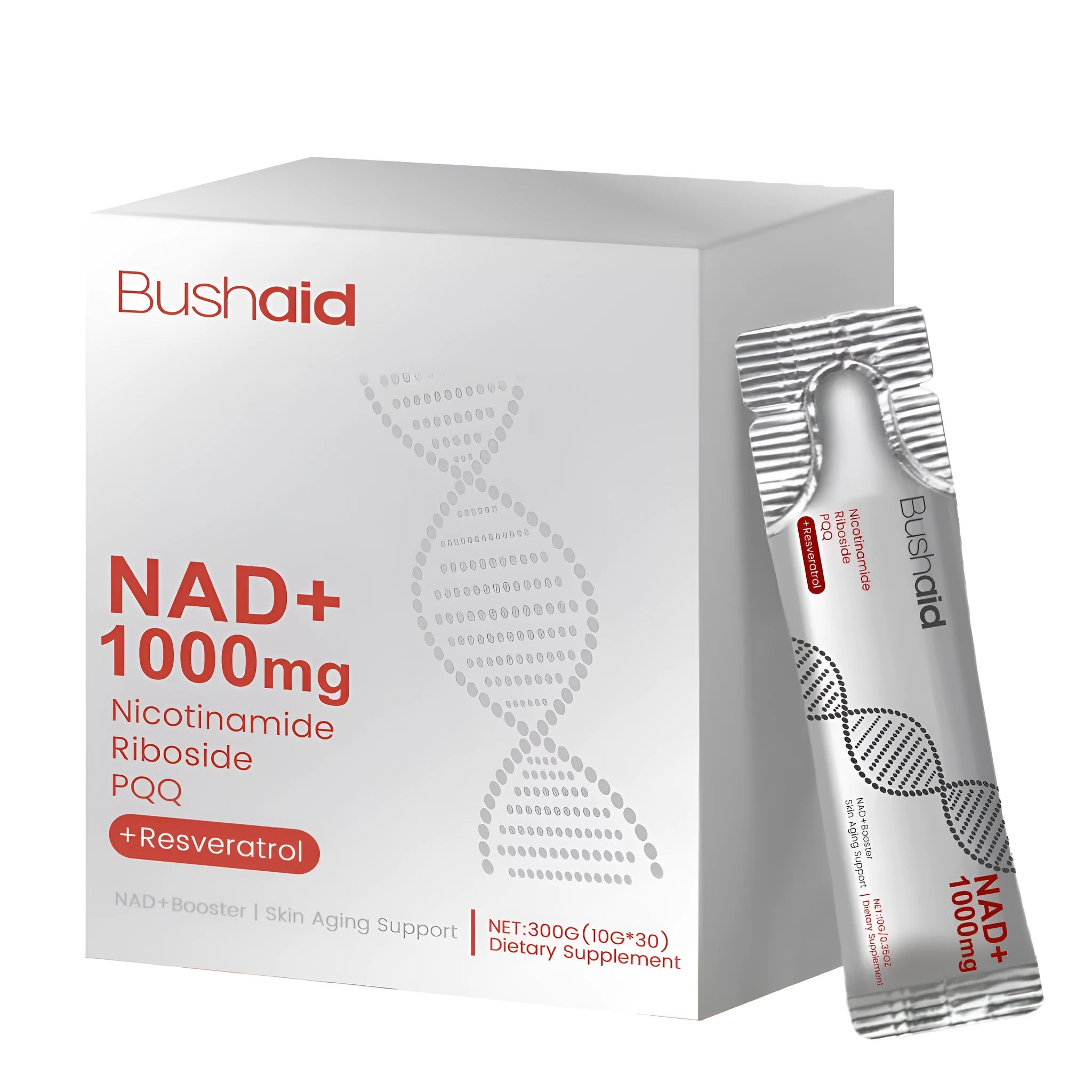 Two bottles of Anti Aging Drink dietary supplement with a total weight of 300g.
