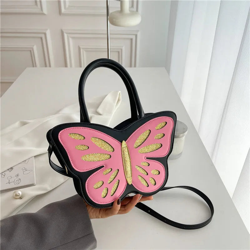 Small square women's crossbody bag in PU leather with contrast trim detailing