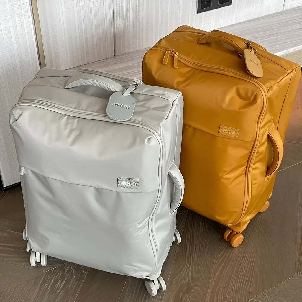 Ultra-light waterproof Oxford cloth suitcase with universal wheels in bluestone green colour