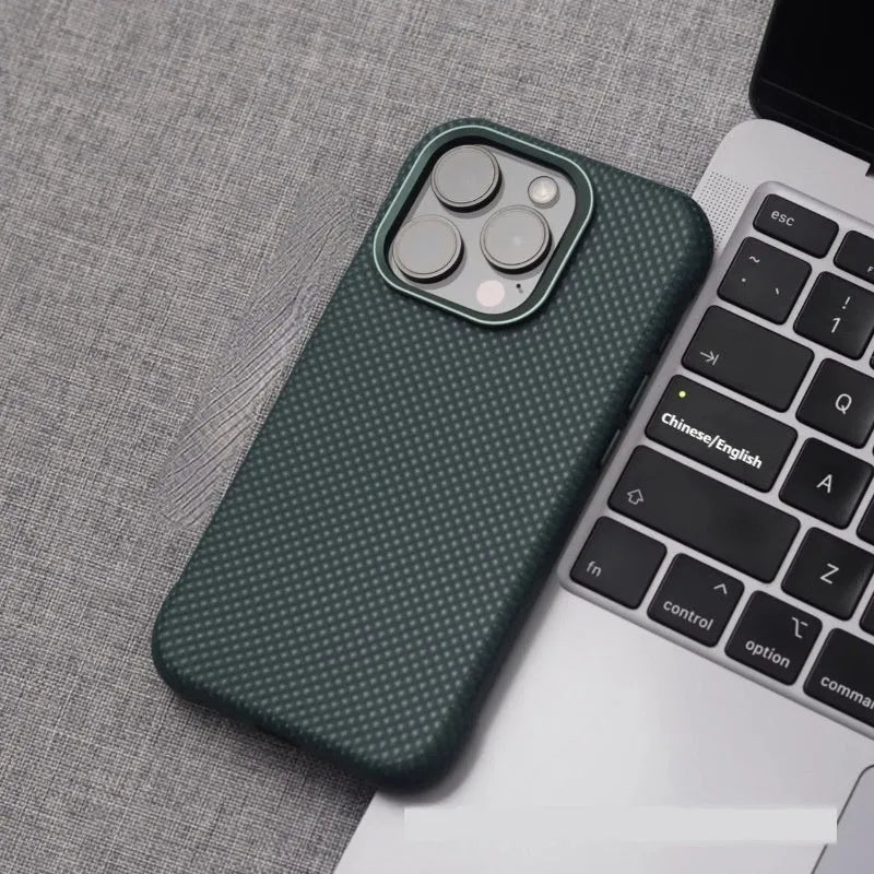 Hard PC leather phone case with embossed diamond grain and magnetic suction in Star Diamond finish