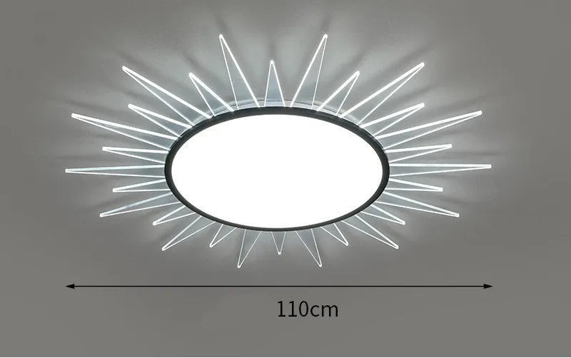 Modern round aluminium LED ceiling lamp with dimming controls in multiple size options