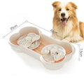 Large green slow feeder dog bowl with three separable puzzle trays for extended feeding time