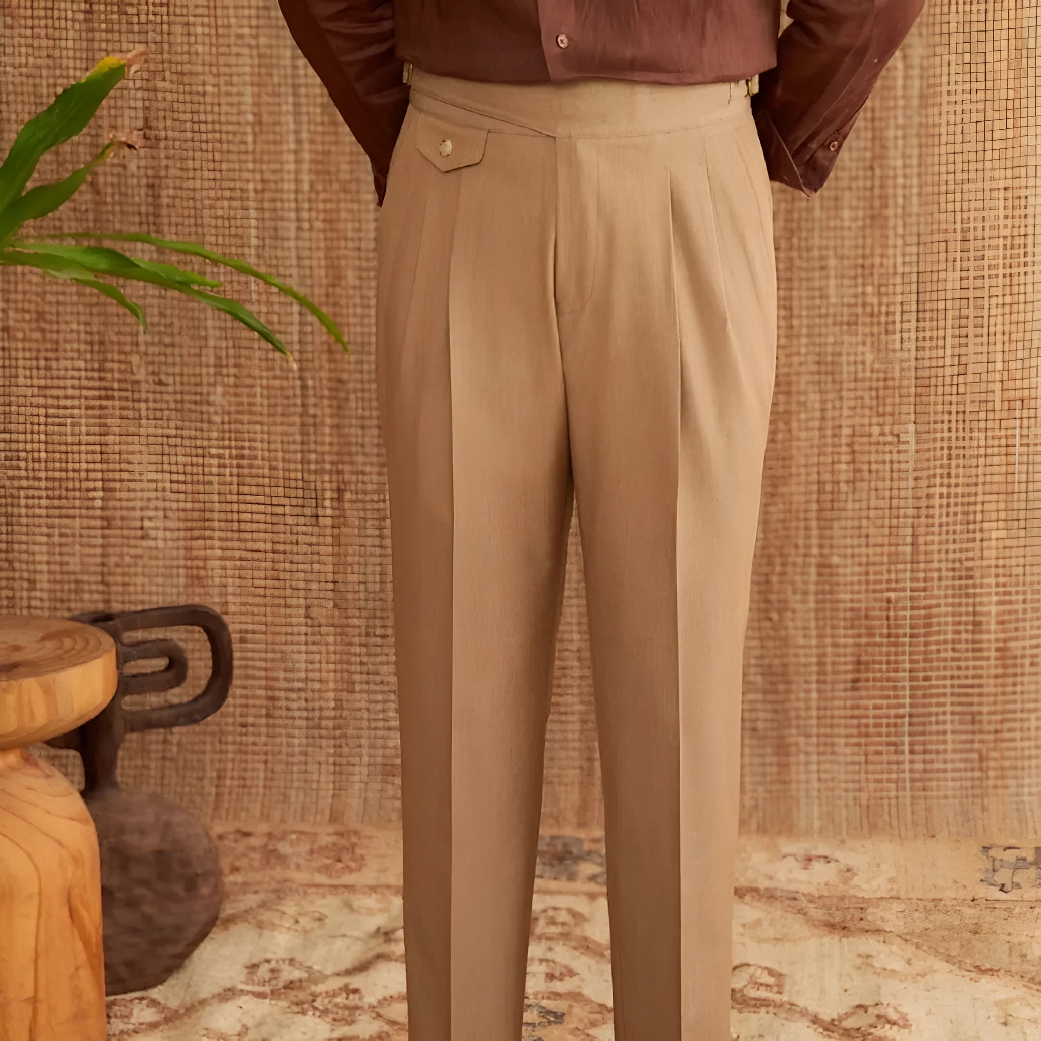 Men's slim fit straight leg trousers in dark grey for business casual and commuting wear.