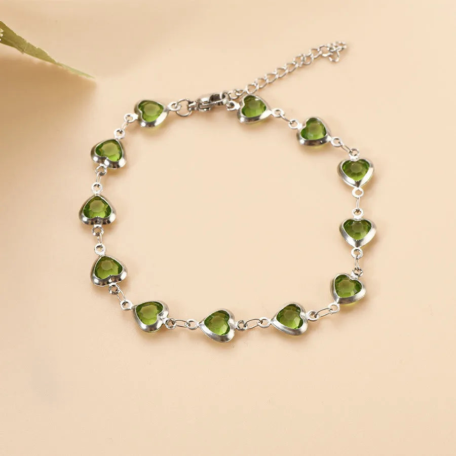 Devil's Eye geometric heart-shaped stainless steel bracelet in one of six electroplated colour options.