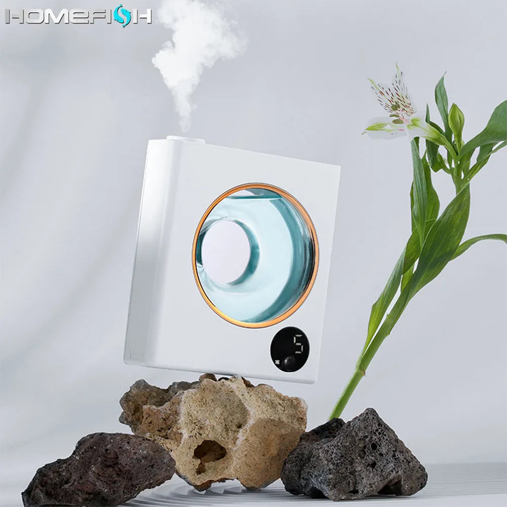 Small white automatic aromatherapy machine with wall-mounted design and USB charging port