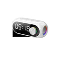 S8 Black portable mini Bluetooth speaker clock with extra bass and USB charging cable