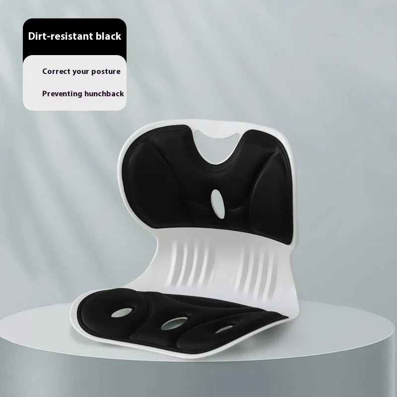 Memory foam backrest cushion for office chair or car seat in black colour showing minimalist design