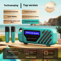 K18 Bluetooth speaker microphone set with lithium battery, 10W output, available in Pixel and Lyrics editions, Milky White and Blue colours