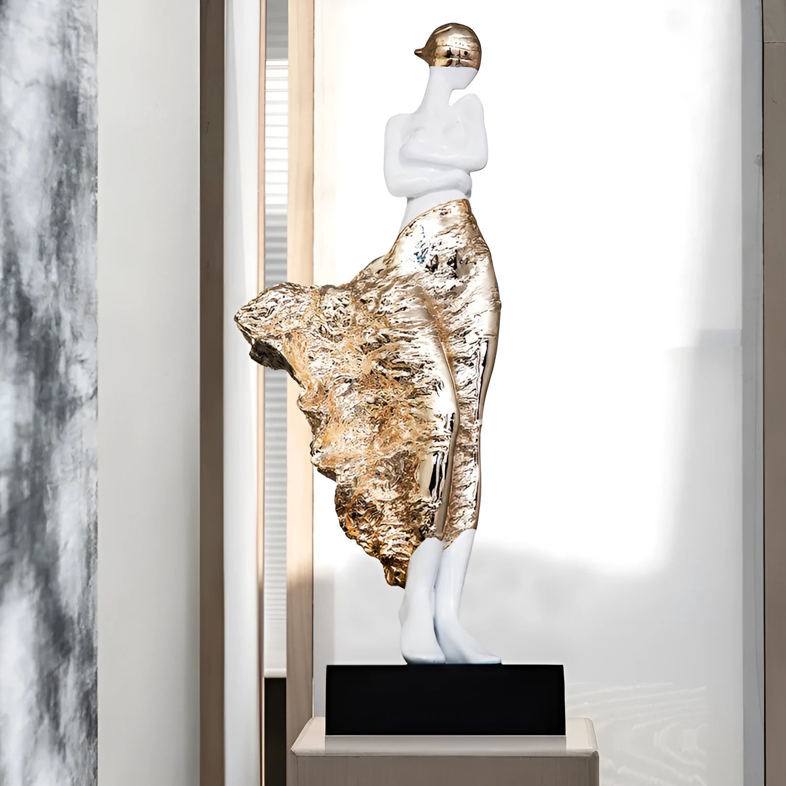 48cm tall light luxury beauty character sculptured ornament in modern simplicity design