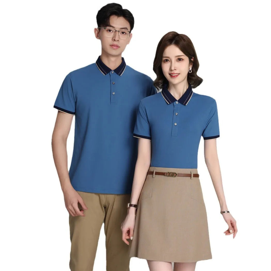 Ice Ion mercerized pearl cotton colour matching collar polo shirt in white, front view, short sleeves, regular fit