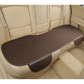 Linen car seat cushion with plaid design available in single seat or three-piece set configurations