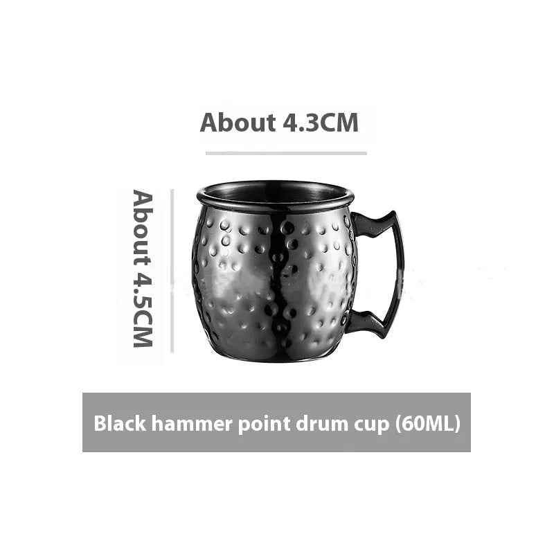 Copper plated stainless steel Moscow mule cup in a choice of hammered or smooth finish and multiple colours.