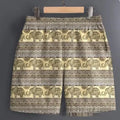 Men's casual polyester shorts in a stripe pattern, shown in a range of sizes for outdoor sports.