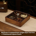 Solid wood acrylic dried fruit box with transparent grids in New Chinese style