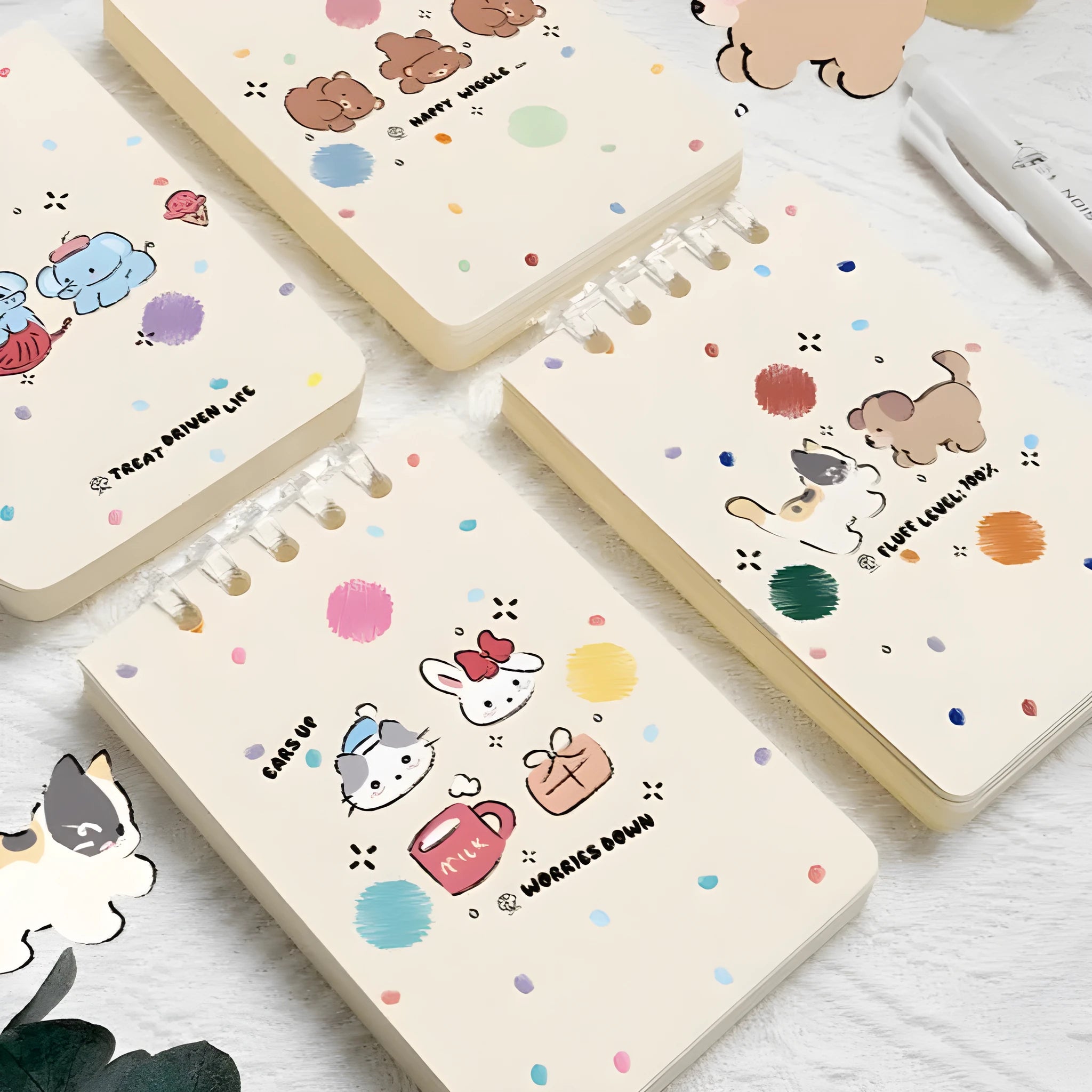 A7 flip-up small notebook 80 sheets 7.3x10.3cm with 5-hole punch in four colour options