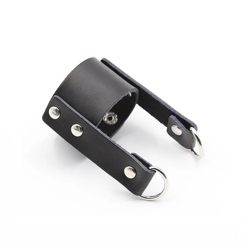 Stainless steel scrotum restraint pendant in silver finish, available in 25mm to 45mm sizes